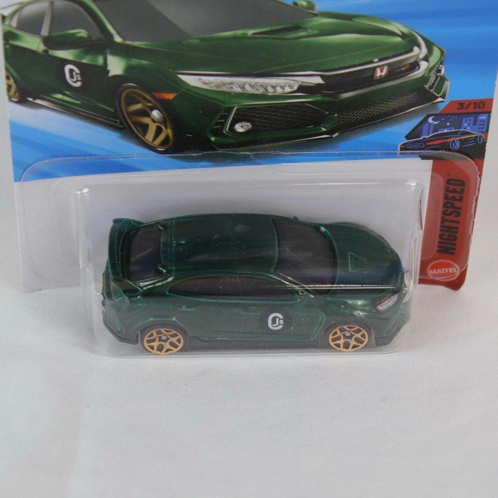 Hot Wheels Green 2018 Honda Civic Type R Toy Car - NEW - Picture 2 of 3